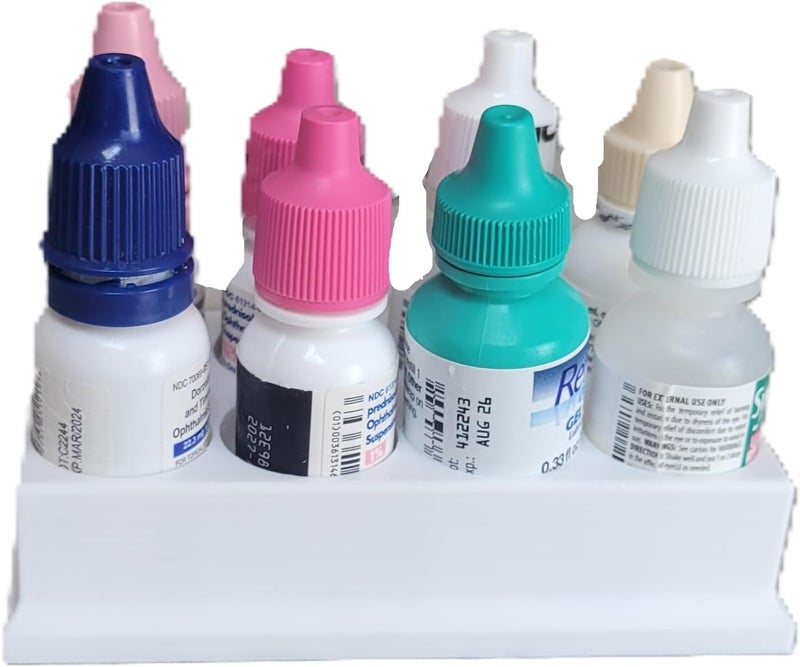 Znet3D Eye Drop Bottles Organizer & Storage – 8-Slot Holder (White) - Image 3